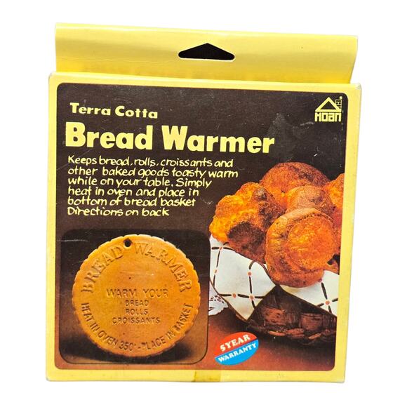 Vintage Hoan Terra Cotta Bread Warmer - Natural Kiln Dried Clay Bakery Warmer - Picture 1 of 5